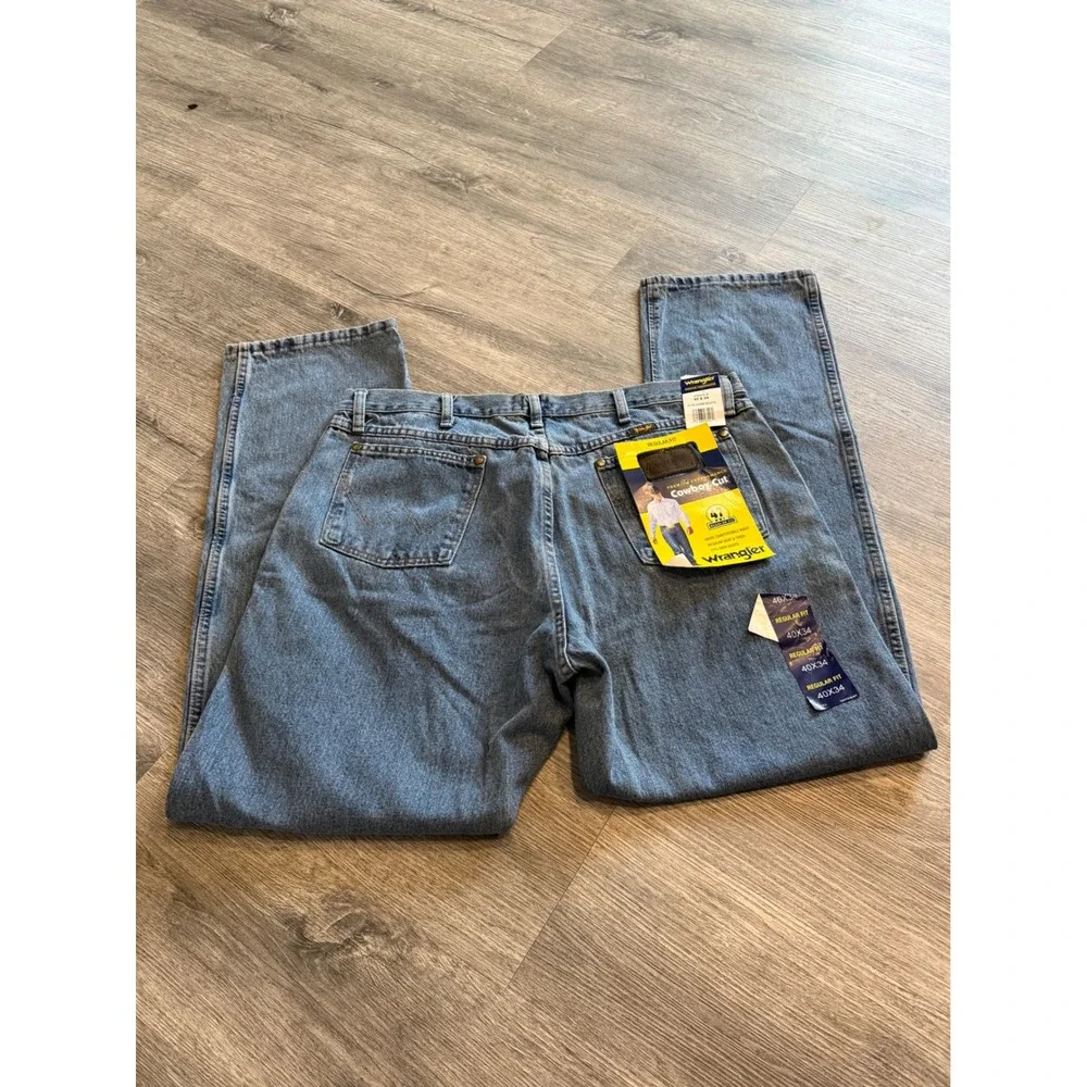 Wrangler 47MWZLS Cowboy Cut Regular Fit Mens Jeans 40x34 Blue Denim NWT